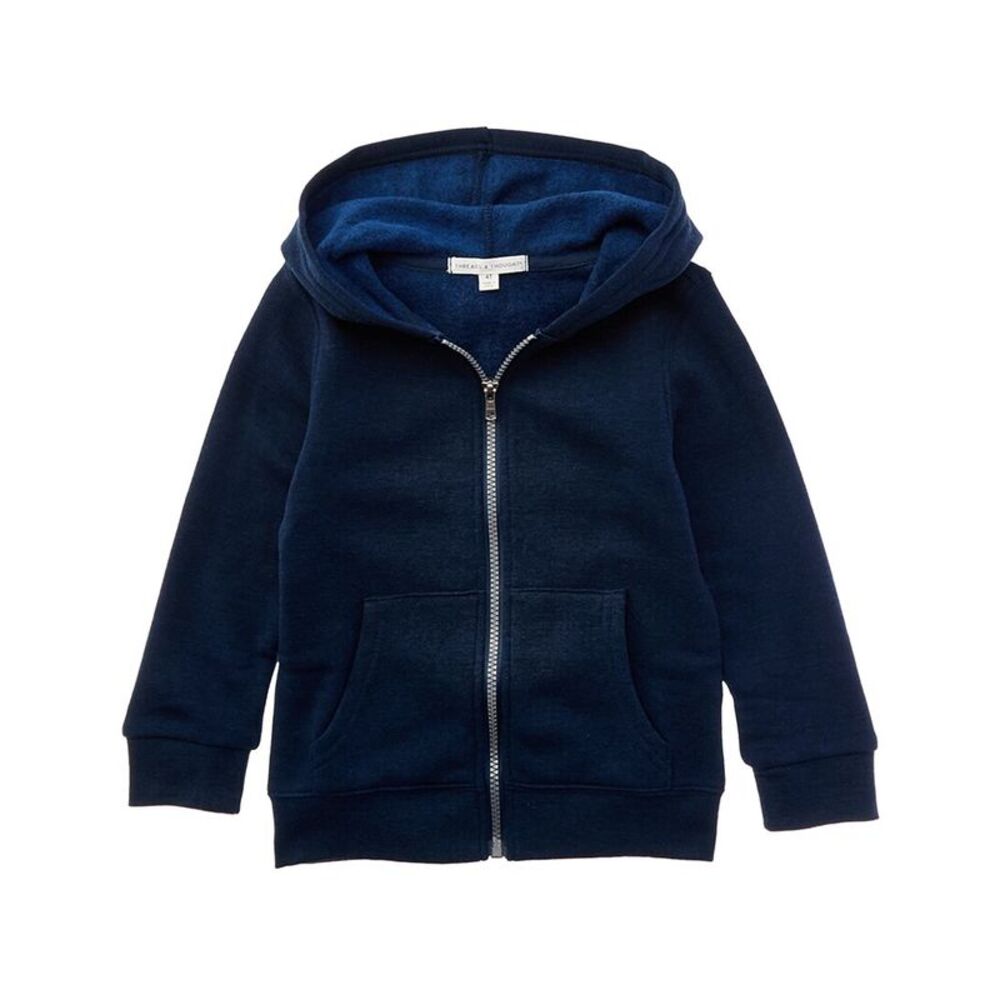 Threads 4 Thought Boys  Triblend Full Zip Fleece Hoodie, Blue